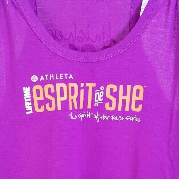 2/$15 Athleta Tank Top Purple XL Racerback Sleeveless 2014 Espritde She Lifetime - Picture 2 of 6